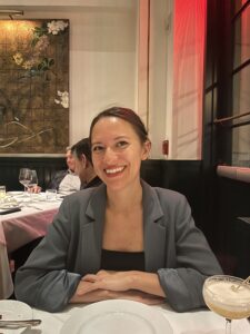 Woman at restaurant table