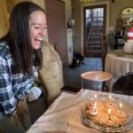 Girl with birthday candles