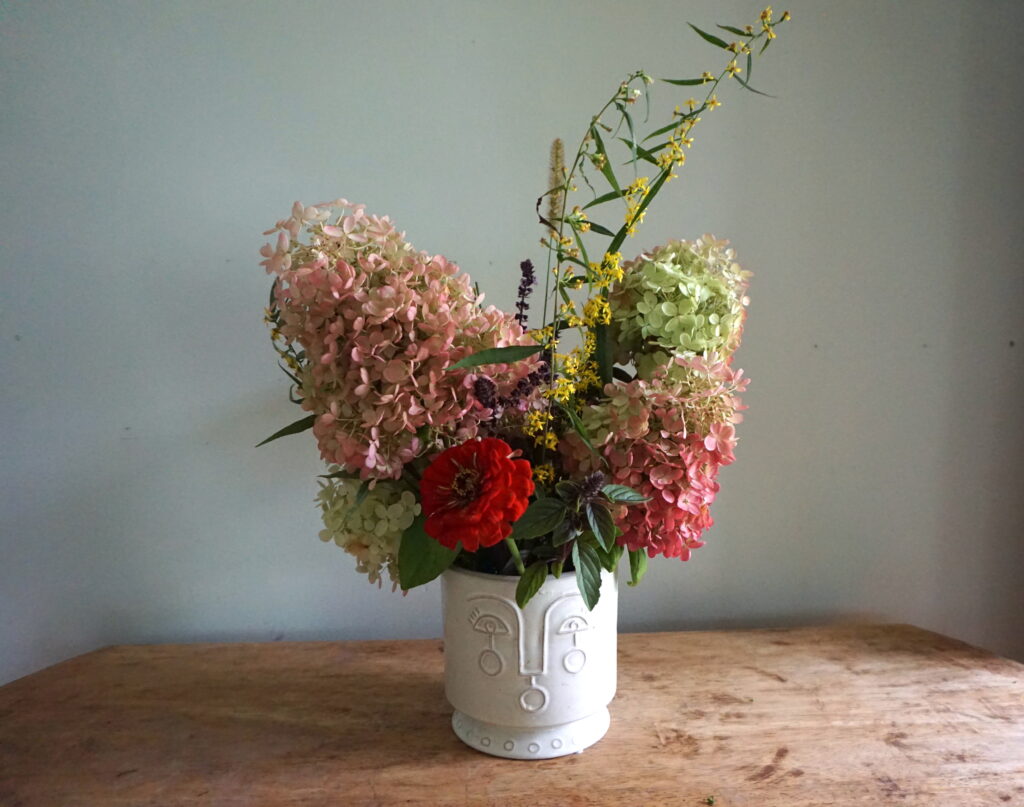 fall hydrangea centerpiece