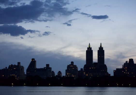 Upper west side skyline dusk