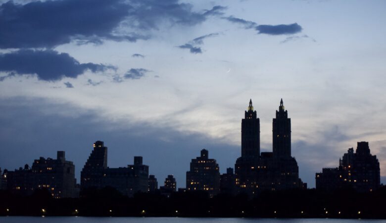 Upper west side skyline dusk