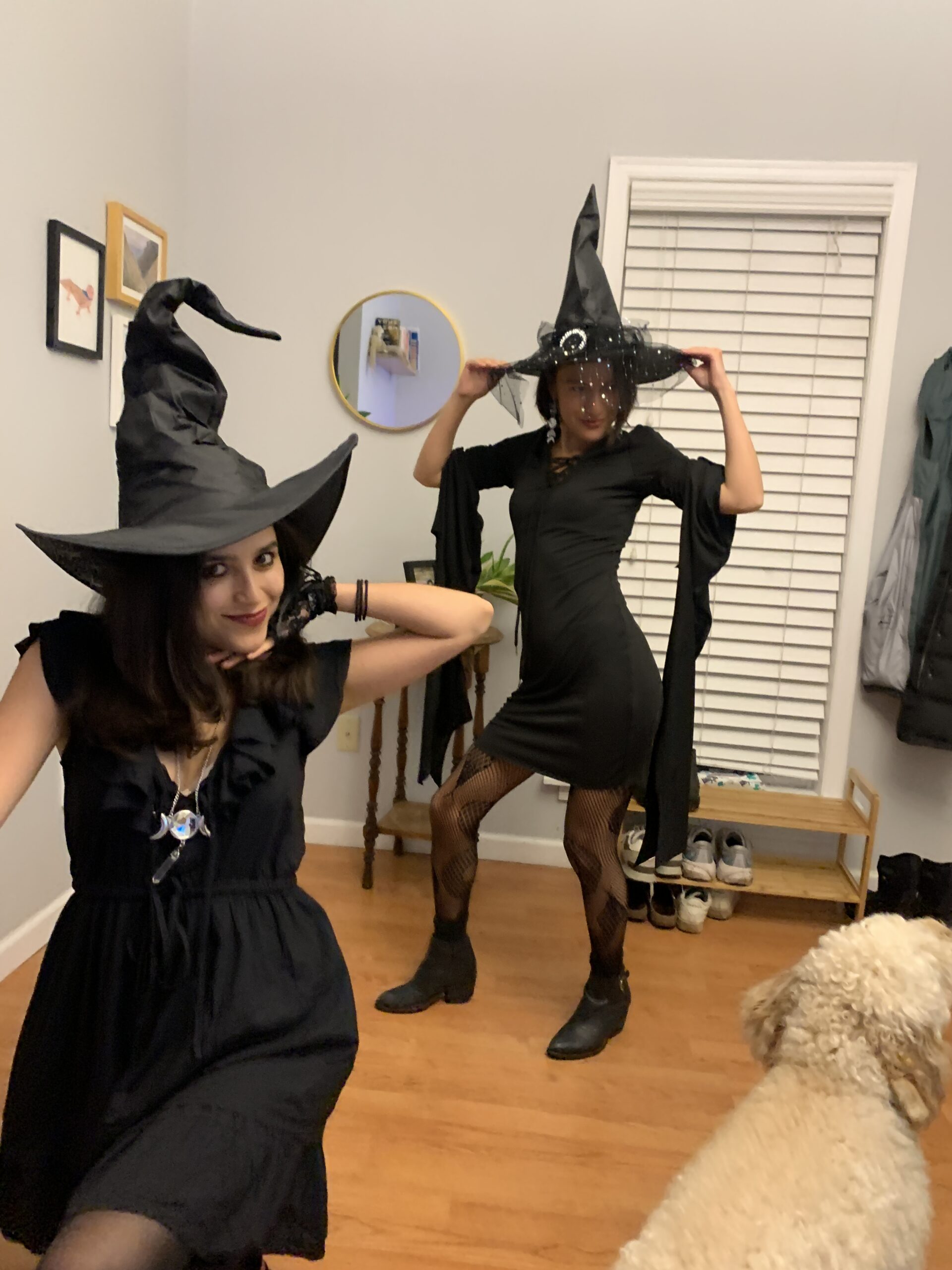 two women in witch costume