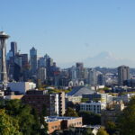 skyline of seattle space needle