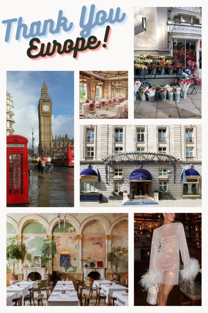 London travel destination bucket list vision board